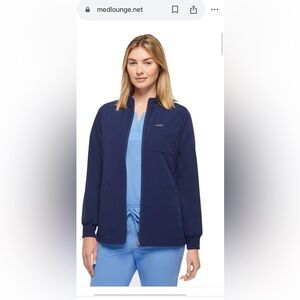 Jaanuu Navy Zip-Front Scrub Jacket